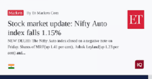 Lee más sobre el artículo Actualización del mercado de valores: el índice Nifty Auto cae un 1,15%