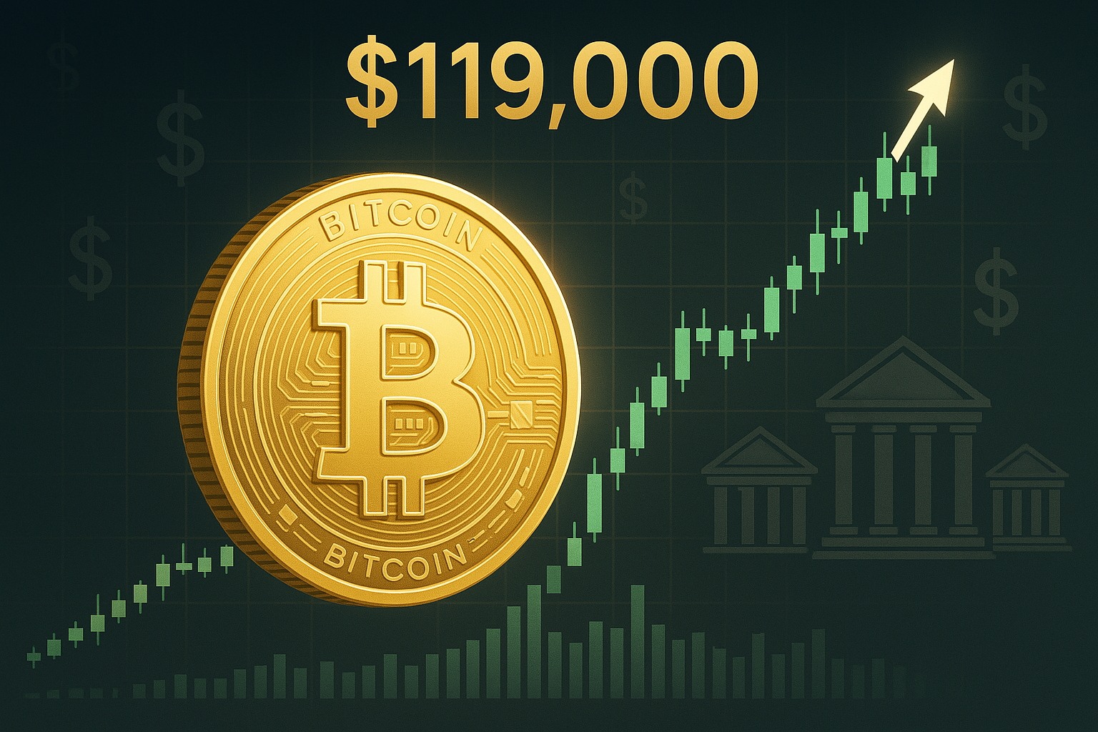 Bitcoin alcanza los 119.000 USD tras subir 4 % en una jornada clave